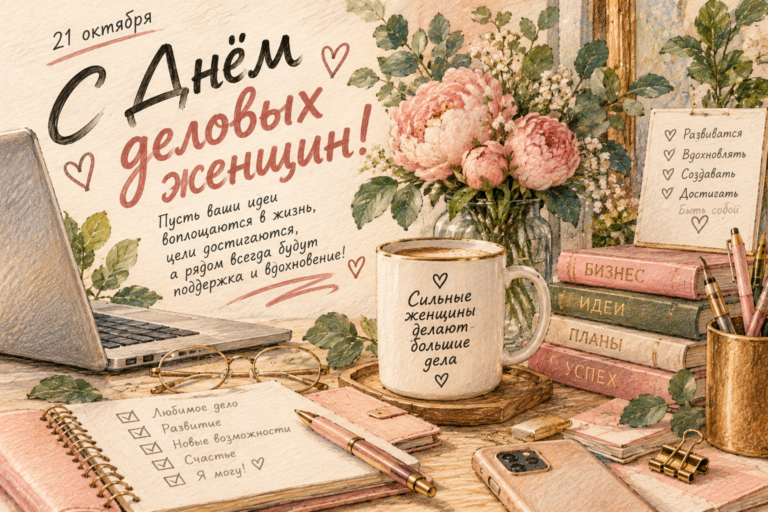 21 октября — повод поздравить женщин, которые развивают своё дело, руководят командами и воплощают идеи в жизнь.