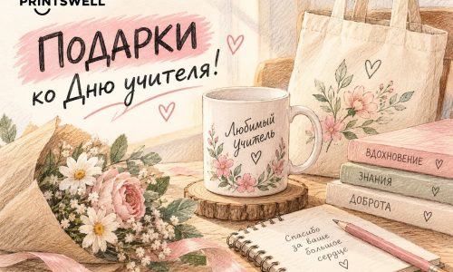 День учителя.Подарок учителю.Печать на кружках. Печать на ткани.