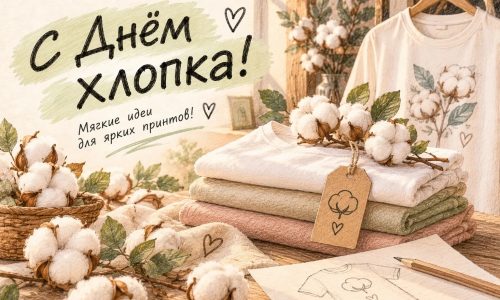 День хлопка. Печать на ткани. Печать на футболке. Печать на кружке. Мерч и брендирование.