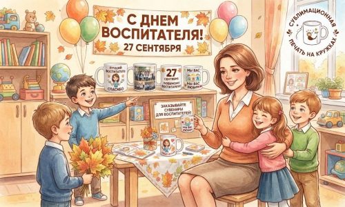 Печать на кружку - с днем воспитателя 27 сентября